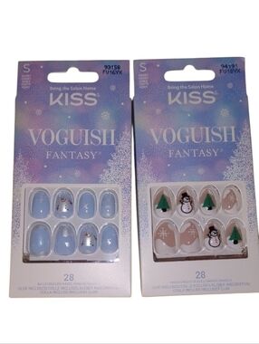 KISS Voguish Fantasy Press-On Nails - Brand New Christmas Nails Short